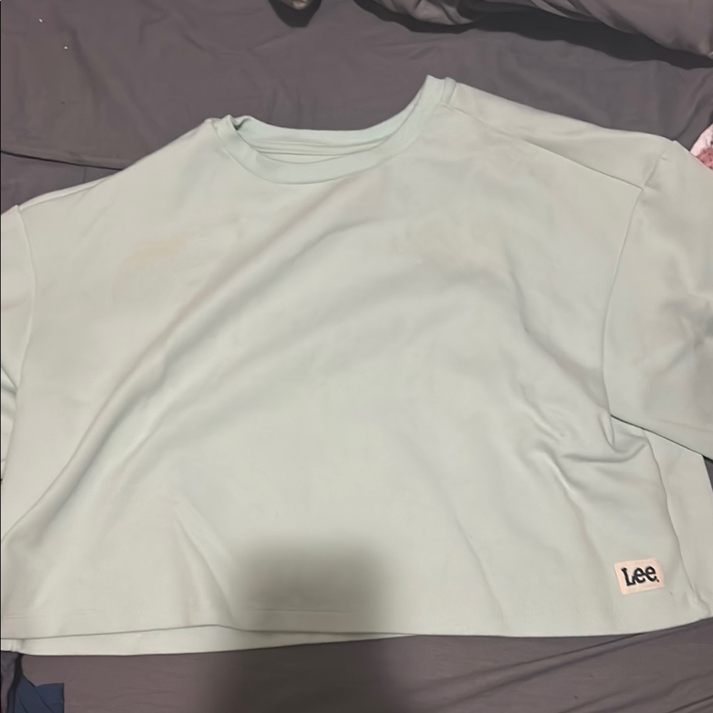 Lee Light Green Cropped Sweatshirt